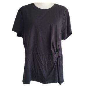 CARMEN MARC VALVO Black Rouched Stretch Pullover Top - Women's Plus Size 1X